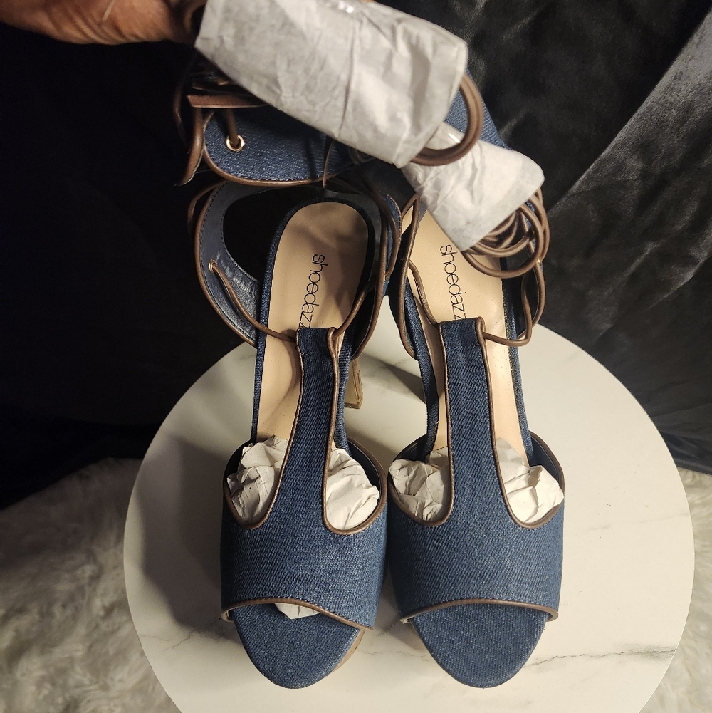 Shoe Dazzle Women's Blue Denim Heels